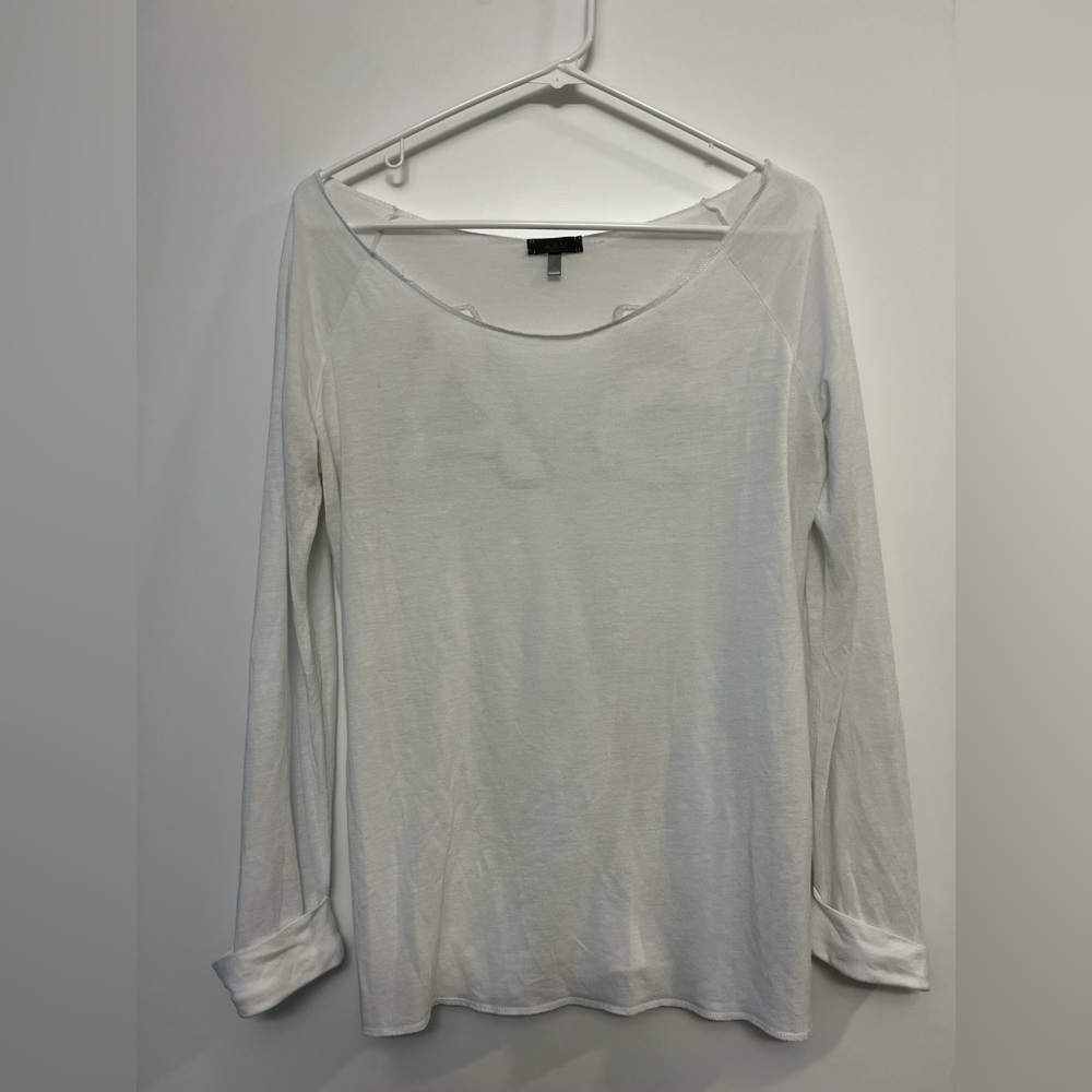 Elegant White Long Sleeve Women's Top